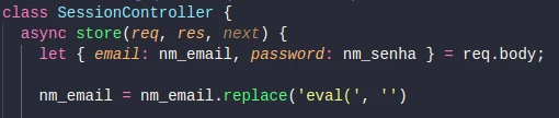 Screenshot of javascript code.