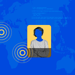 Silhouettes with target overlays on their faces against a global map backdrop.
