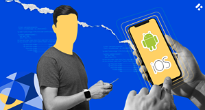 Person Using Cross-Platform Mobile App