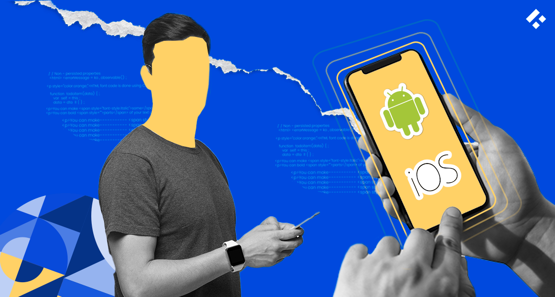 Person Using Cross-Platform Mobile App