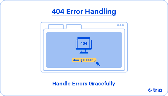 A browser window displaying a 404 error message with a 'go back' button for navigation.