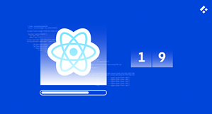 React 19 loading screen with the React logo, symbolizing the latest version update.