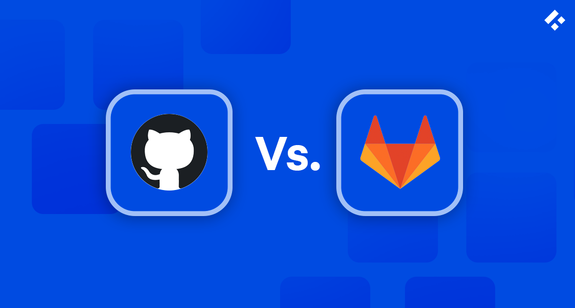 GitHub logo on the left and GitLab logo on the right with "Vs." in the middle.