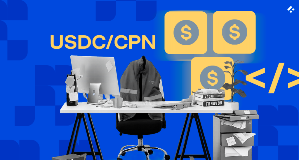 Developer workspace with USDC/CPN icons representing engineering skills for building on Circle's Payments Network